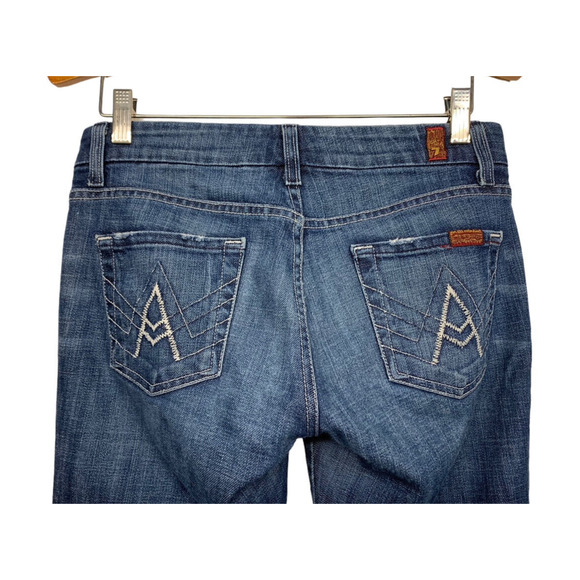 7 For All Mankind Womens 26 A-Pocket Bootcut Jeans Low Rise Medium Wash - Picture 1 of 8